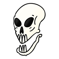 gradient cartoon doodle of a skull head