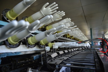 Rubber gloves production line