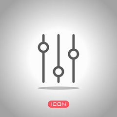 setting. simple icon. Icon under spotlight. Gray background