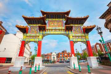 Fototapeta premium Liverpool Chinatown in the UK, the biggest Chinese community in Europe 