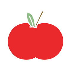 flat color retro cartoon red apple