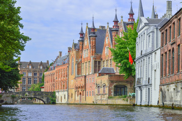 Fototapeta na wymiar Gabled houses in Brugge