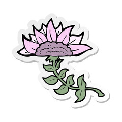 sticker of a cartoon flower