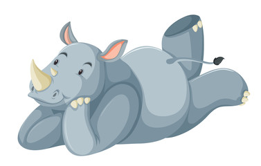 A rhinoceros character on white background