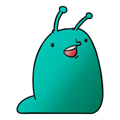 gradient cartoon of a cute kawaii slug
