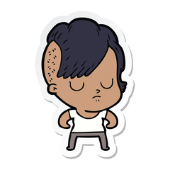 sticker of a cartoon woman
