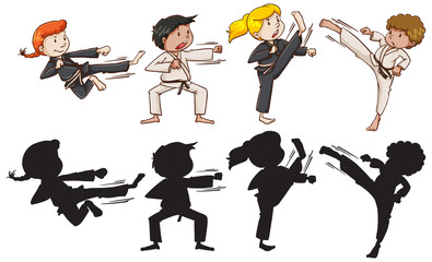 Set of karate kids © blueringmedia
