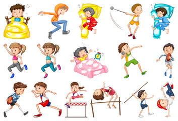 Fototapeta premium Set of daily activity kids