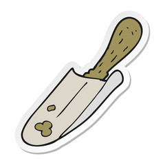 sticker of a cartoon shovel