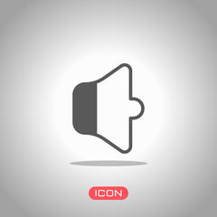 Simple volume min. Icon under spotlight. Gray background