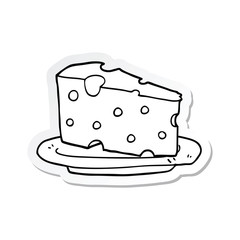 sticker of a cartoon cheese on plate
