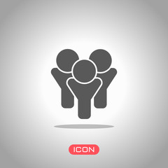 Team group icon. Icon under spotlight. Gray background