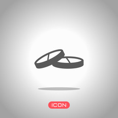 Pills or vitamin. Icon under spotlight. Gray background