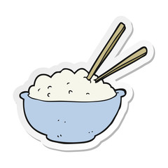 sticker of a cartoon bowl of rice