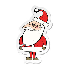 sticker of a cartoon santa claus