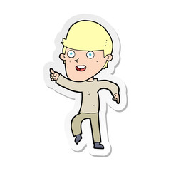 sticker of a cartoon happy man