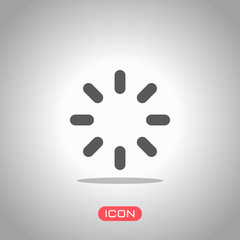 Loading or wait icon. Icon under spotlight. Gray background