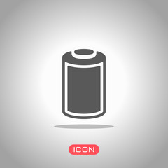 Full battery, technology icon. Icon under spotlight. Gray background