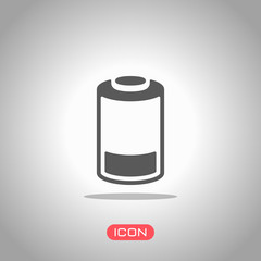 Low battery, technology icon. Icon under spotlight. Gray background