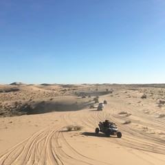 Driving through the desert