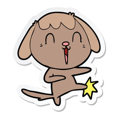 Obraz premium sticker of a cute cartoon dog