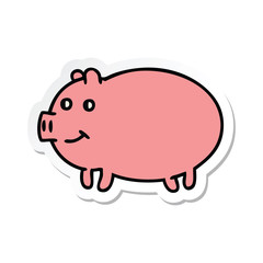 sticker of a cute cartoon pig