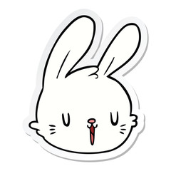 sticker of a cartoon rabbit face