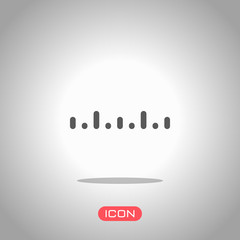 Simple ruler, work tool for measurement, linear icon. Icon under spotlight. Gray background