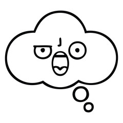 line drawing cartoon thought bubble