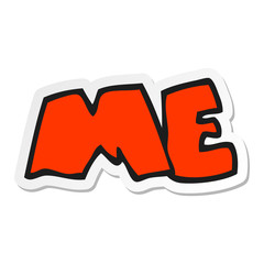 sticker of a cartoon ME symbol