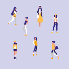 group girls professional models characters