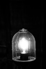 Very beautiful burning nostalgic lamp at night