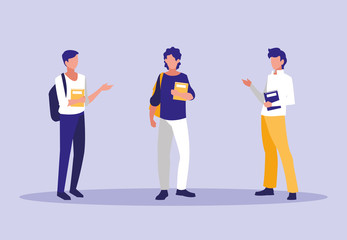 young boys modeling with notebooks