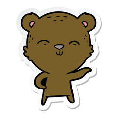 sticker of a happy cartoon bear