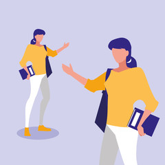 beautiful girls modeling with notebooks