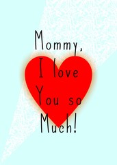  Message for Mother's Day with texture and heart