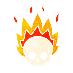 quirky retro illustration style cartoon skull