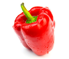 red bell pepper isolated on white background
