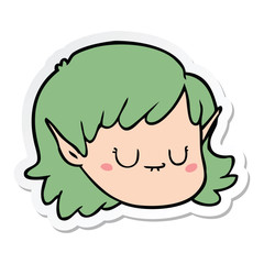 sticker of a cartoon elf girl