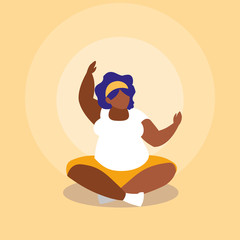 big black woman exercising body positive power