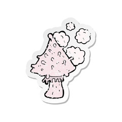 retro distressed sticker of a cartoon mushroom