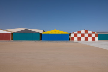 colourful aviation hangars