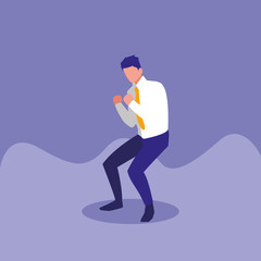 successful businessman celebrating character