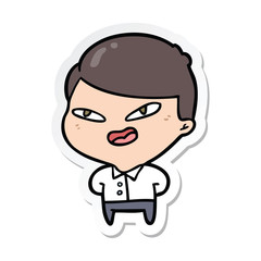 sticker of a cartoon happy business man