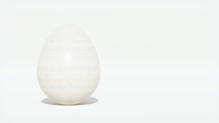 easter egg stone texture 3d rendering isolated on white background