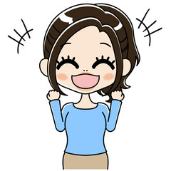 Obraz premium 喜ぶ女性のイラスト