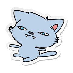 sticker cartoon of cute kawaii cat