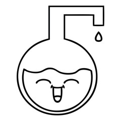 line drawing cartoon science experiment