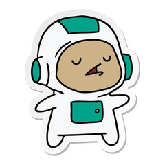 Fototapeta premium sticker cartoon of a kawaii cute astronaut boy