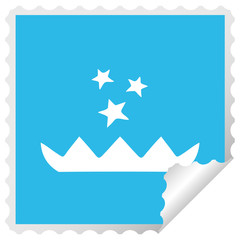 square peeling sticker cartoon magic lotus flower